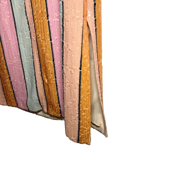 COPY - Gianni Bini | Alston Stripe Sequin Dress NWT size 6, 10 orange pink - Picture 7 of 11